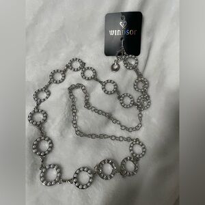 Windsor Silver Rhinestone Circle Necklace